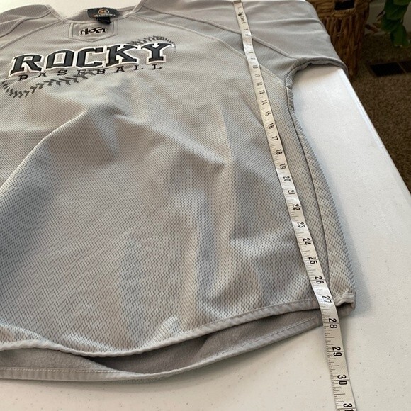 X-Grain Sportswear Rockies Baseball Jersey Pullover Crew Neck Long Sleeves Gray - Picture 9 of 12